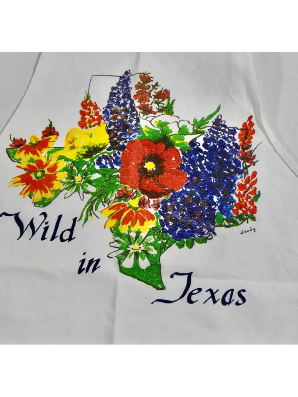 Vintage Texas Cooking Chef Kitchen 90s White Apron